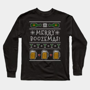 Merry Boozemas Ugly Christmas Sweater Long Sleeve T-Shirt